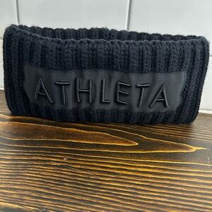 Athleta Black Ribbed Chunky Headband